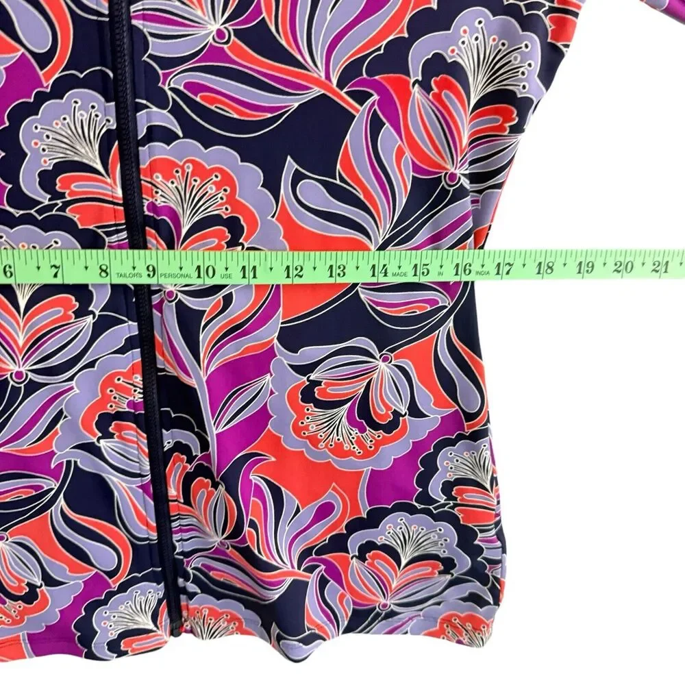 Lands End Women Hoodie Jacket Colorful Abstract Full Zip sz/ S - Picture 7 of 14